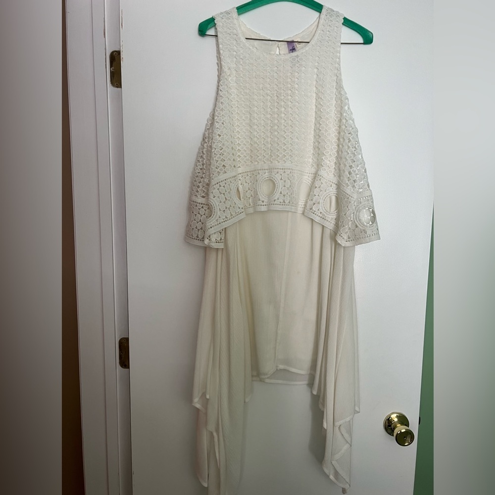 White crochet top dress